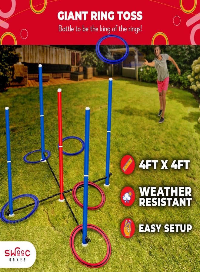 Swooc Games - King Toss™ | Giant Ring Toss Game for Kids and Adults (4ft x 4ft) | Weatherproof Giant Outdoor Games for Adults and Family | Backyard Activities | Outside Yard & Lawn Game | Beach Fun - Image 2