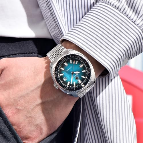 PAGRNE DESIGN BENYAR Automatic Watches for Men Analog Stainless Steel Mechanical Watch, 50M Waterproof Calendar Luminous Business Men's Wrist Watches - Image 2