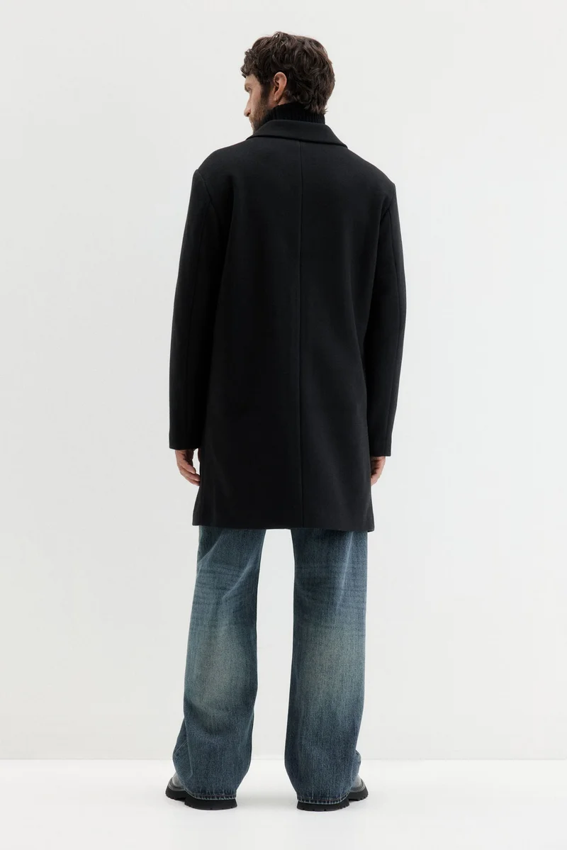 اتش اند ام معطف عادي بصف واحد من الأزرار