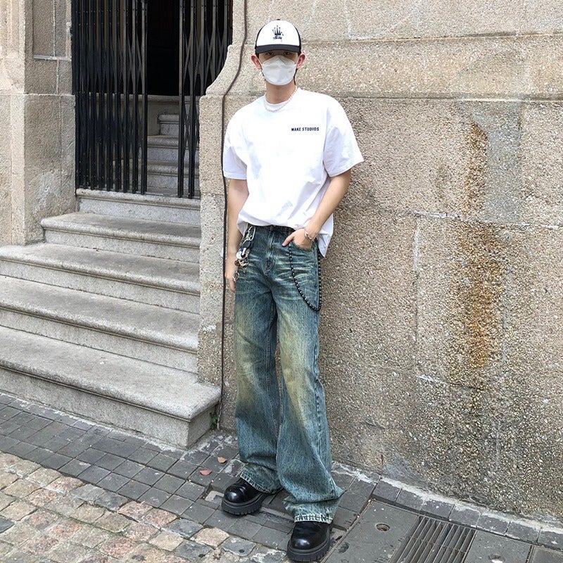 Unisex Classic Denim Jeans Loose Fit Daily Outdoor Wear - Image 1