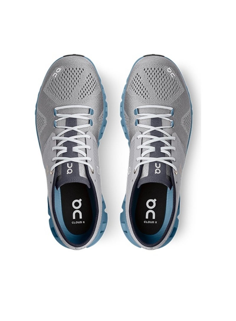أون أعلى X1 أحذية رياضية عارضة الرمادي الأزرق - Image 4