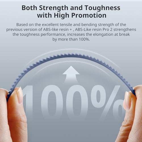 ANYCUBIC 3D Printer Resin, ABS-Like Resin Pro 2 with Enhanced Strength and Toughness, Performance far Superior to ABS-Like Resin, Low Odor, Wide Compatible for All Resin 3D Printers (Grey, 1kg) - Image 2