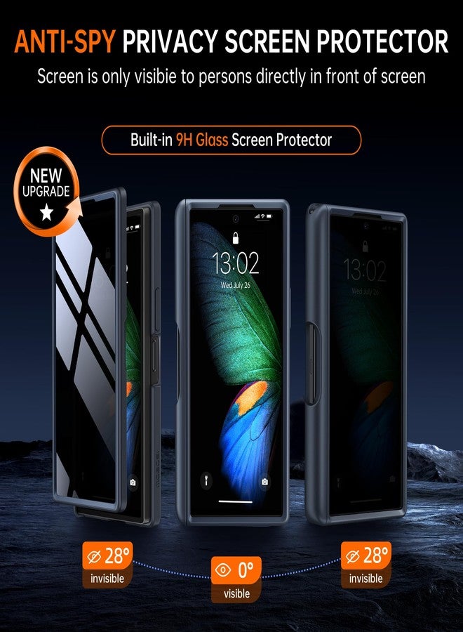 موبوسي جراب MOBOSI المُطوّر لهاتف سامسونج جالاكسي زد فولد 6 [متوافق مع Magsafe]، [حامل مدمج، واقي شاشة، وحماية للمفصلات] جراب مقاوم للصدمات لهاتف زد فولد 6 مع فتحة لقلم S Pen، أسود اللون، خصوصية تامة - Image 3