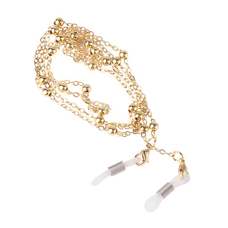 6 pcs Bead String Eyewear Chain Alloy Eyeglasses Strap Fashion Sunglasses Holder Eyewear Retainer for Decor (Golden) - Image 2