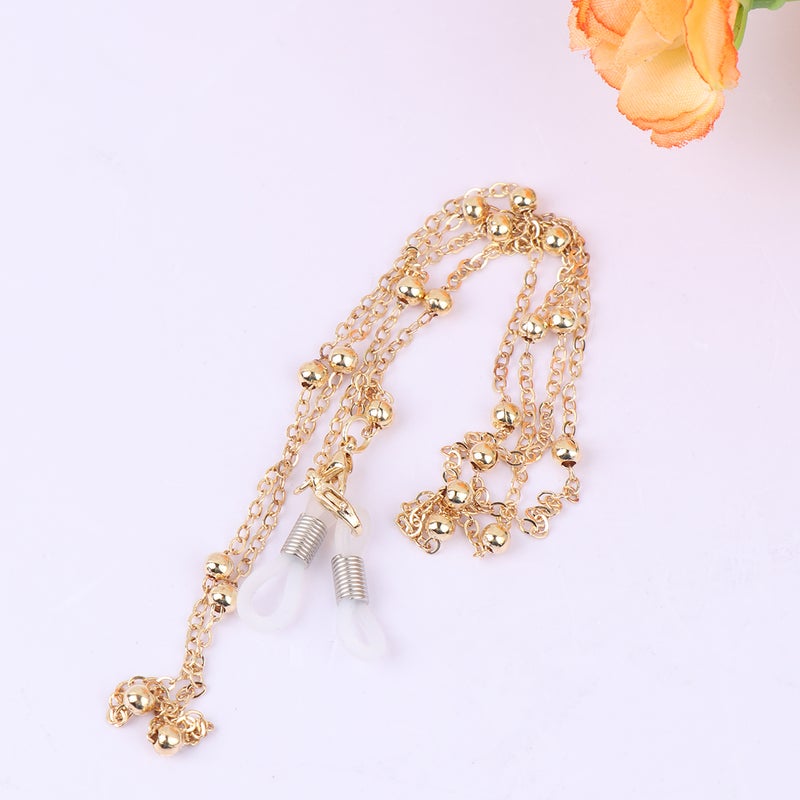 6 pcs Bead String Eyewear Chain Alloy Eyeglasses Strap Fashion Sunglasses Holder Eyewear Retainer for Decor (Golden) - Image 4