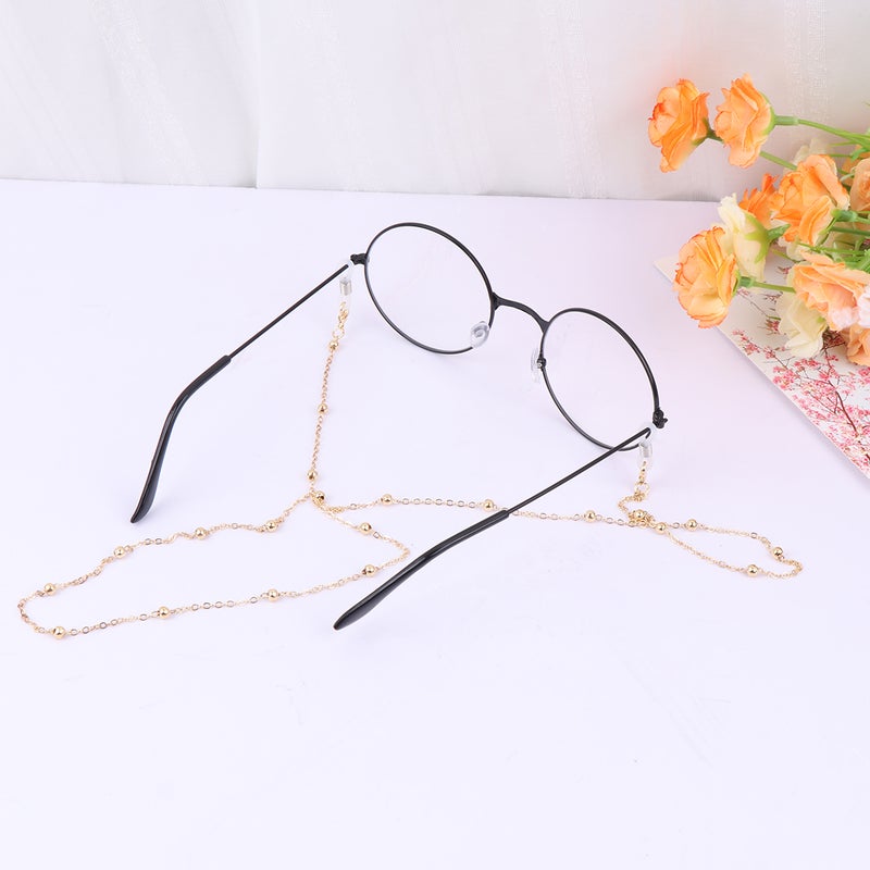 6 pcs Bead String Eyewear Chain Alloy Eyeglasses Strap Fashion Sunglasses Holder Eyewear Retainer for Decor (Golden) - Image 5