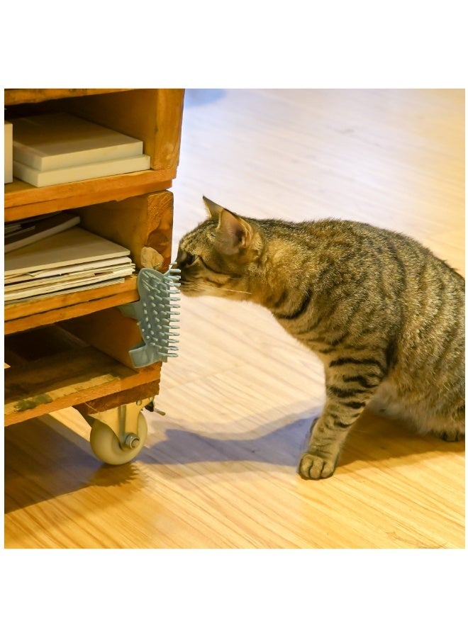 إسكدنيا أداة تدليك زاوية متعددة الوظائف بفرشاة لتدليك القطط مع نكهة نبتة الهر للجراء والقطط الصغيرة للاسترخاء - Image 3