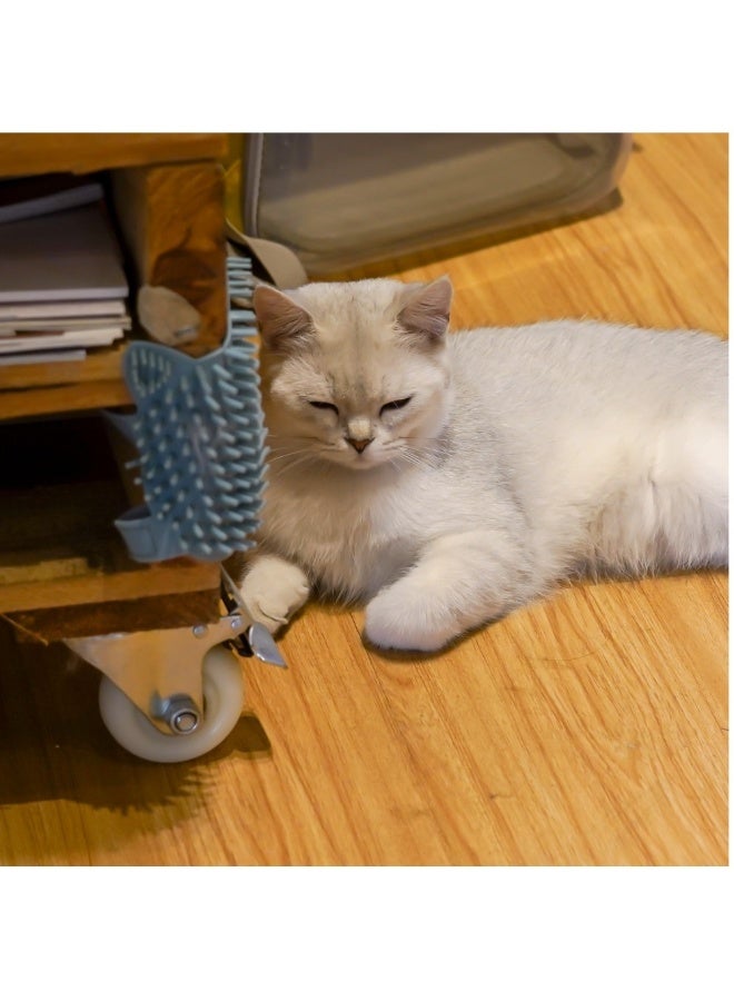 إسكدنيا أداة تدليك زاوية متعددة الوظائف بفرشاة لتدليك القطط مع نكهة نبتة الهر للجراء والقطط الصغيرة للاسترخاء - Image 2