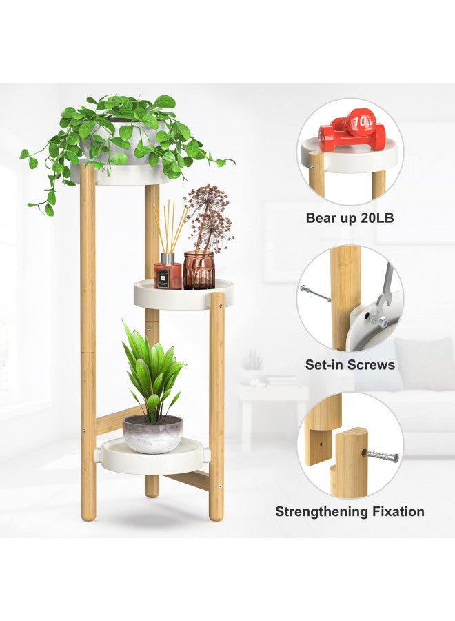Wisuce Wisuce Bamboo Plant Stands Indoor, 3 Tier Plant Stand Tall Corner Plant Stand Holder & Plant Display Rack for Outdoor Garden Indoor Home (3 Tier -1)  - Image 1
