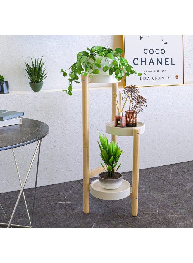 Wisuce Wisuce Bamboo Plant Stands Indoor, 3 Tier Plant Stand Tall Corner Plant Stand Holder & Plant Display Rack for Outdoor Garden Indoor Home (3 Tier -1)  - Image 4