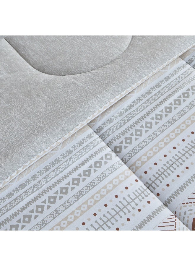Home Box Madison Luton 5-Piece Cotton Printed Super King Comforter Set - 240x240 cm  - Image 4