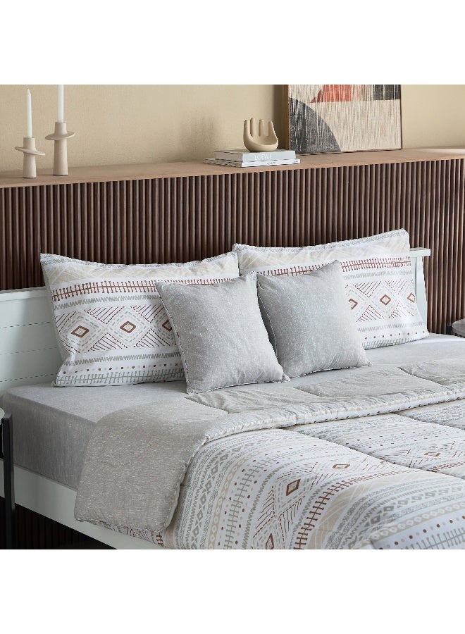Home Box Madison Luton 5-Piece Cotton Printed Super King Comforter Set - 240x240 cm  - Image 1