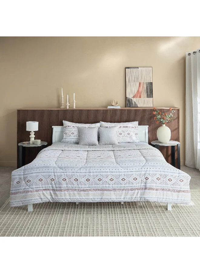 Home Box Madison Luton 5-Piece Cotton Printed Super King Comforter Set - 240x240 cm