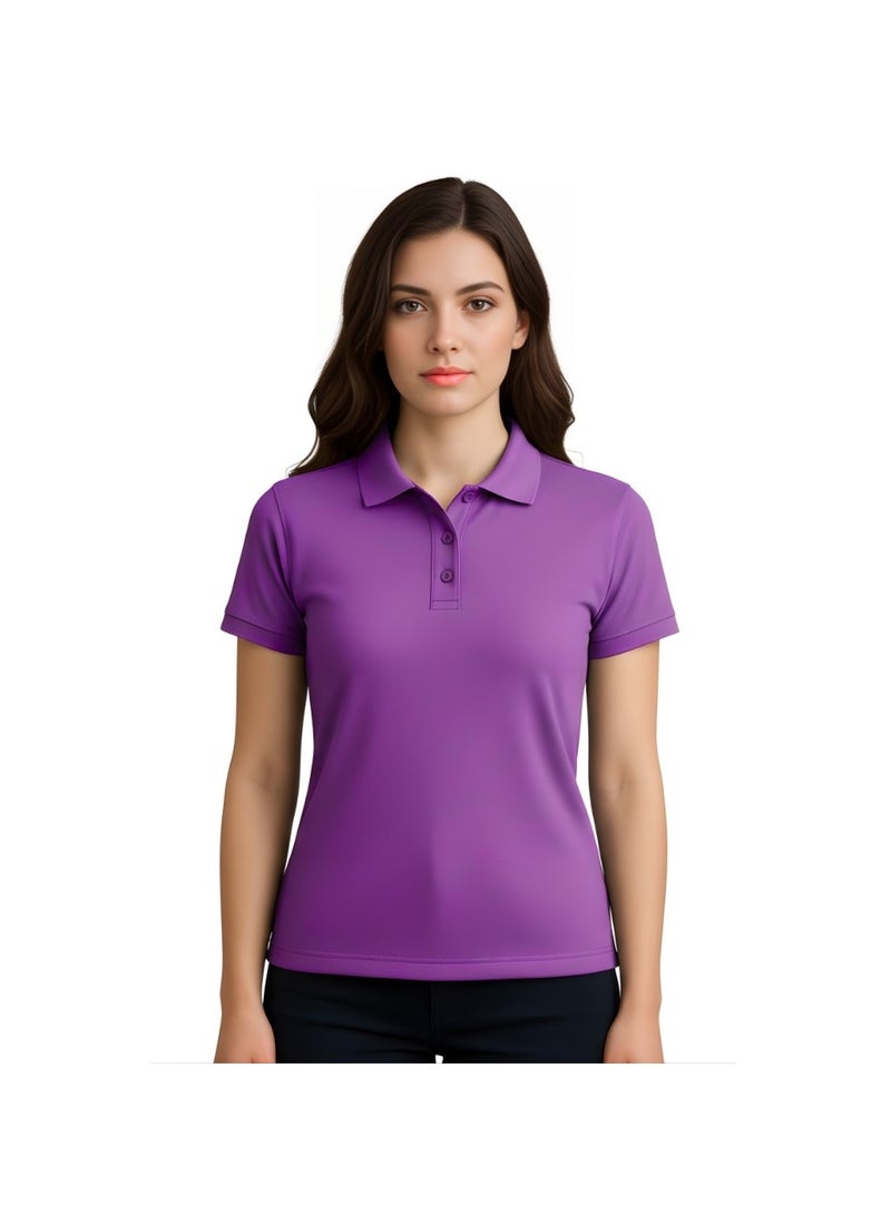 PRINTSHOP4ME Pack Of 10 Pcs Women's Regular-Fit Golf Polo T-shirt Pure Cotton Short Sleeve 220 GSM Basic Colors - Image 2