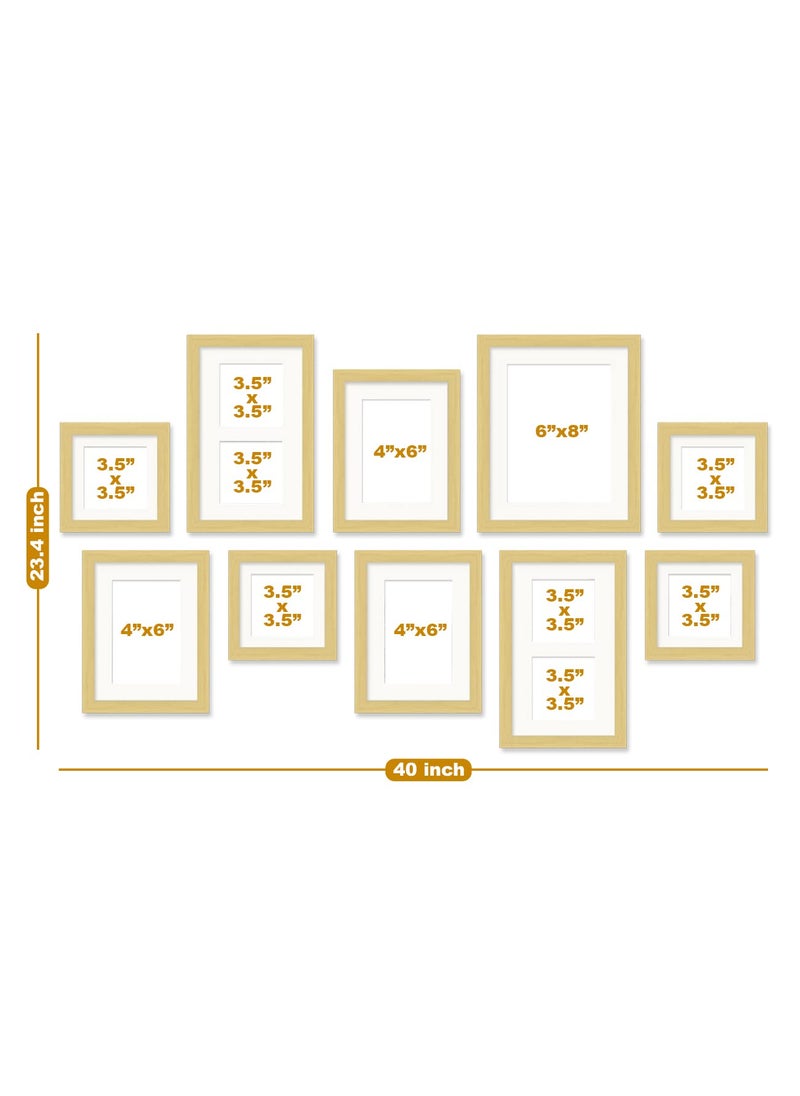 Art Street Art Street Photo Frames for Home Décor Set of 10 Beige Wall Photo Frames for Living Room Decoration (Size - 4 x 6 Inches, 5 x 5 Inches, 6 x 8 Inches)  - Image 2