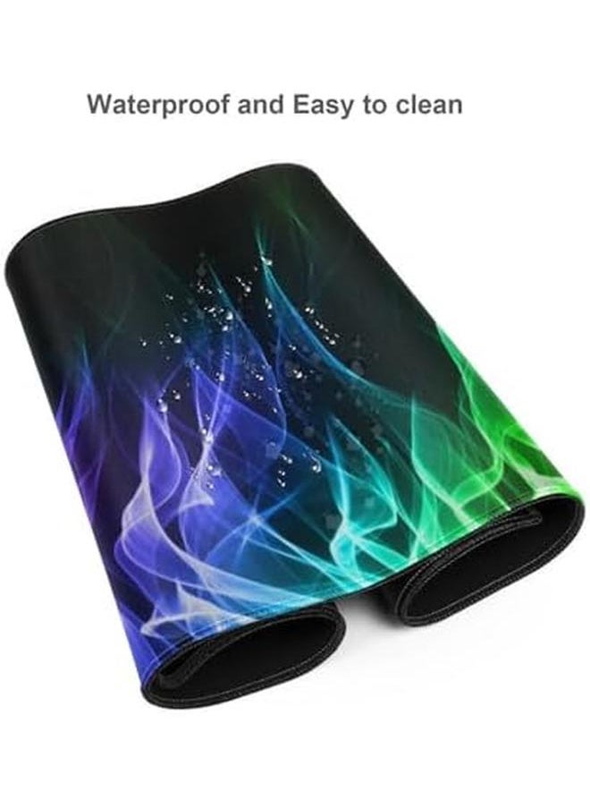 erorex - Rainbow Cool Fun Fire Mouse Pad Gaming Xl Large Mousepad Desk Mat Long Extended Big Keyboard Pads Table Accessories For Gaming And Office Pc Laptop Computer 31.5 X 11.8 Inch - Image 1