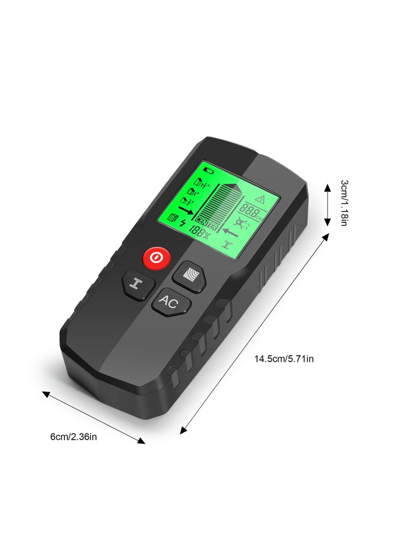 Generic - 5-in-1 Wall Scanner with LCD Display, Micro Intelligent Processor for Locating AC Wires, Metal Studs, Support Beams, and Pipes at Wood Centers and Edges. - Image 1