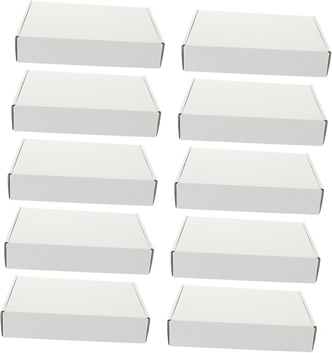 White Corrugated Cardboard Boxes 15X10X4CM Eco Friendly Packing Storage Shipping - Image 1