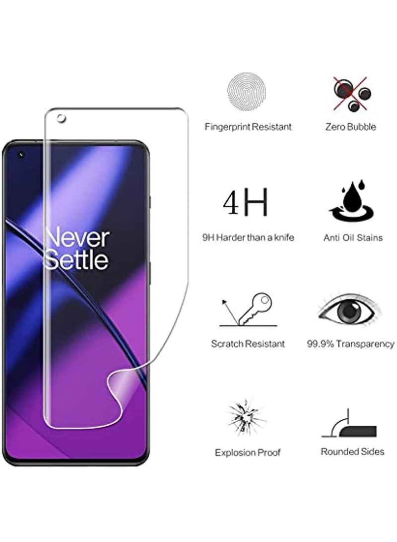 حامي الشاشة (2) + حامي الكاميرا (2) لهاتف OnePlus 11 5G، فيلم من الزجاج المقوى المنحني الواقي وحامي الكاميرا مع حامي الشاشة الناعم من TPU فائق الدقة ويتوافق مع الحافظة، خالٍ من الفقاعات. - Image 3