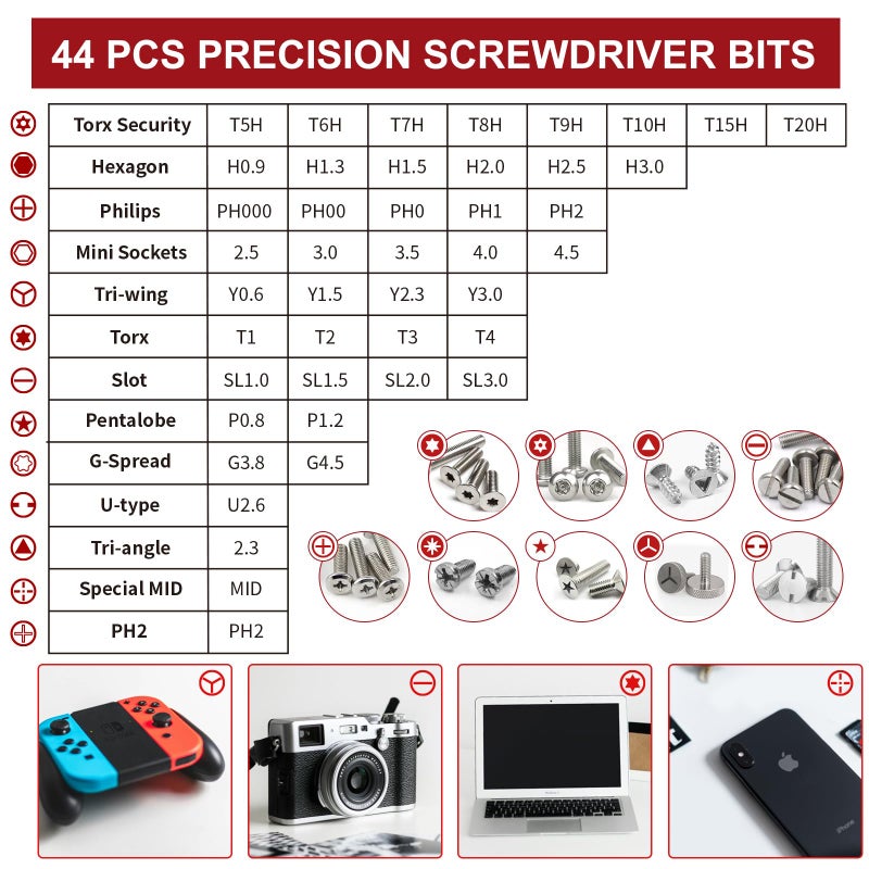 SHARDEN 58 in 1 Small Precision Screwdriver Set Magnetic Mini Screwdriver Set with Case Professional Electronic Tools Kit for iPhone, MacBook, Computer, Laptop, PC, RC, PS4, Xbox, Eyeglasses, Watch - Image 2