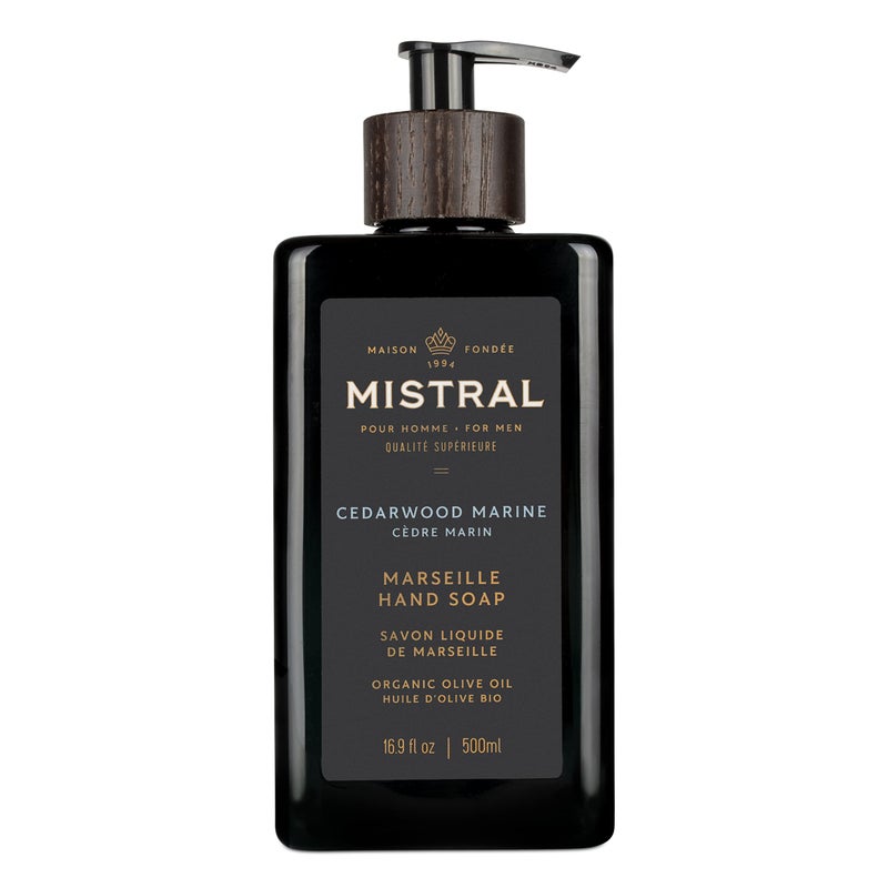 Mistral Mens Natural Hand Soap Cedarwood Marine