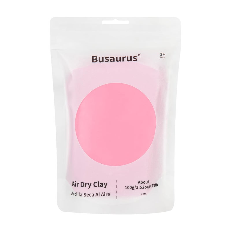Busaurus 100g Pink Air Dry Foam Clay, DIY Magic Model Clay for Kids, Colorful Soft Clays for School Supply, Slime, Art Projects, Cosplay - Non-Sticky, Non-Toxic & Safe - Gifts for Boys & Girls and Adult - Image 1