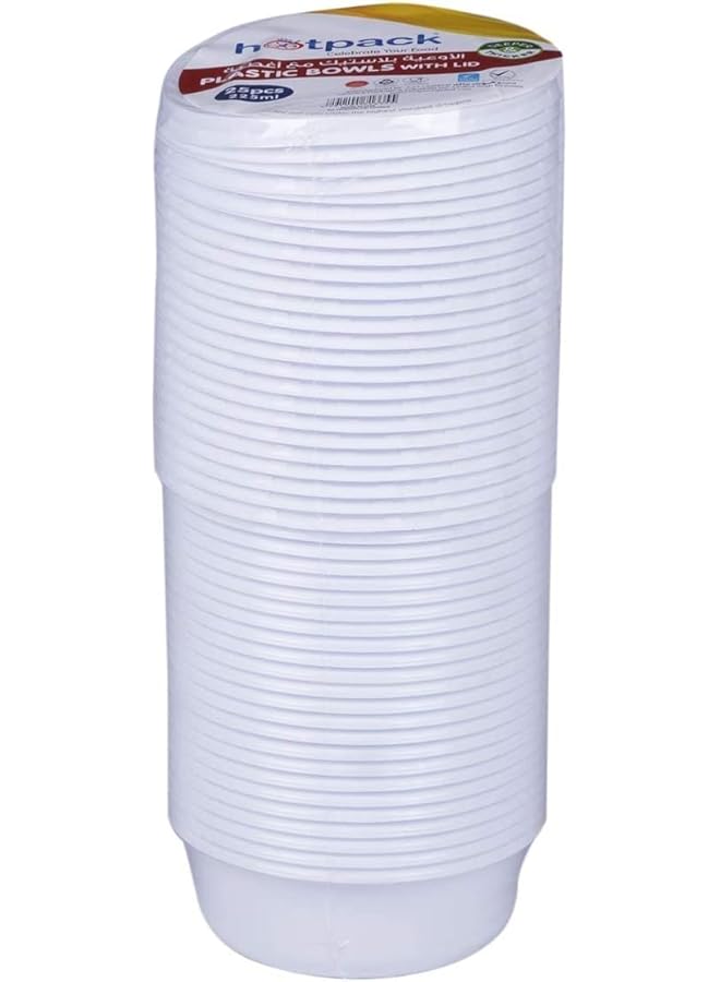 Hotpack Plastic Lid Paper Bowls 5 Pieces Set