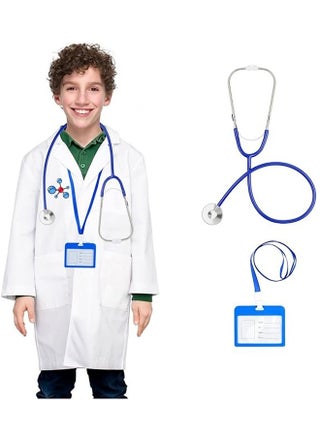 Doctor Costume Kit for Kids, White Lab Coat , Halloween Costumes for Girls & Boys with Doctor Coat, with ID card holders  & Stethoscope for Kids 110cm - pzsku/ZADE5E4A1263AF6228C8AZ/45/1753951480/28cce885-1189-4400-bf4c-a614b7c82614