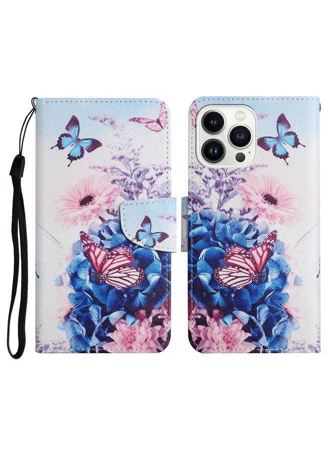 S-TOP Case For iPhone 15 Pro Max 3D Colored Drawing Flip Leather Phone Case - Image 1