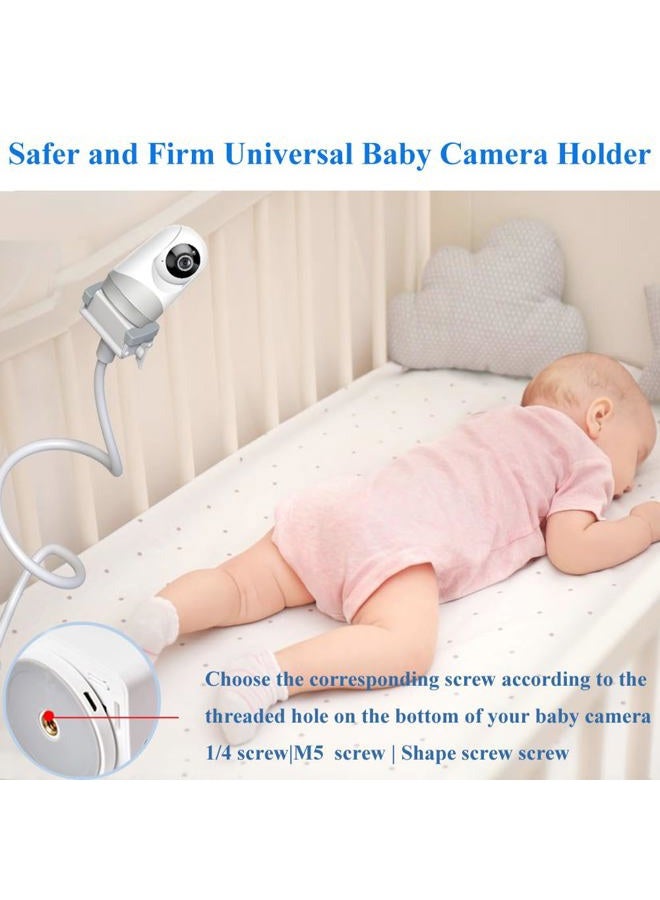 Derebir Baby Camera Mount Flexible Baby Monitor Holder Stand Compatible with Nanit Pro,Vetch,eufy, HelloBaby HB65/HB66/HB248,ANMEATE SM935E, Infant Optics DXR-8 Pro,Any Cameras with 1/4" Screw Stand - Image 5