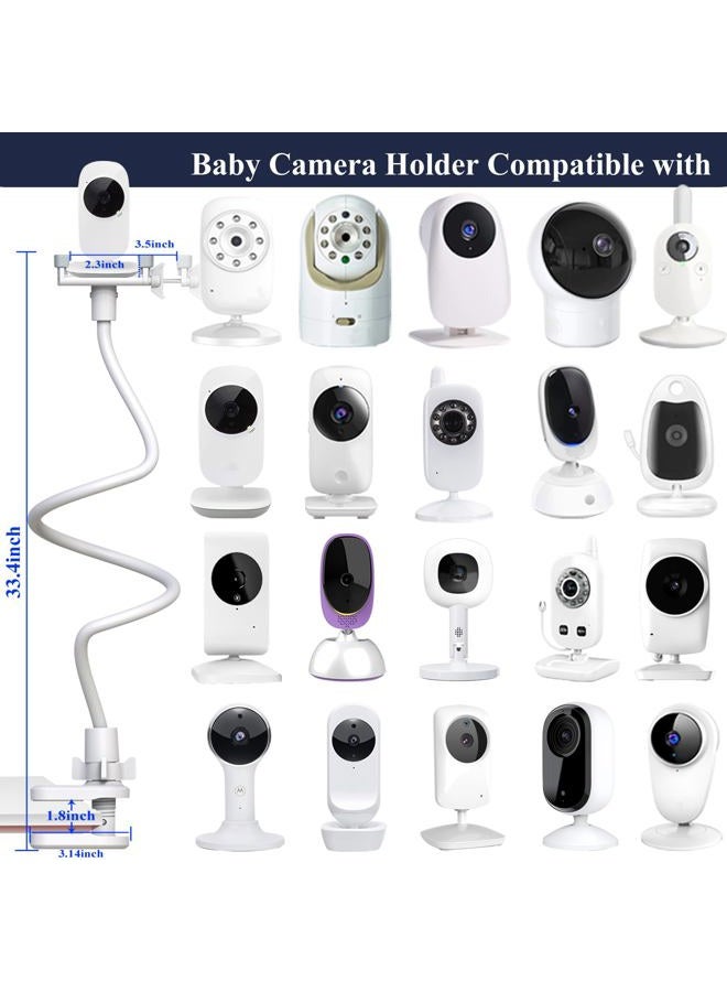 Derebir Baby Camera Mount Flexible Baby Monitor Holder Stand Compatible with Nanit Pro,Vetch,eufy, HelloBaby HB65/HB66/HB248,ANMEATE SM935E, Infant Optics DXR-8 Pro,Any Cameras with 1/4" Screw Stand - Image 3
