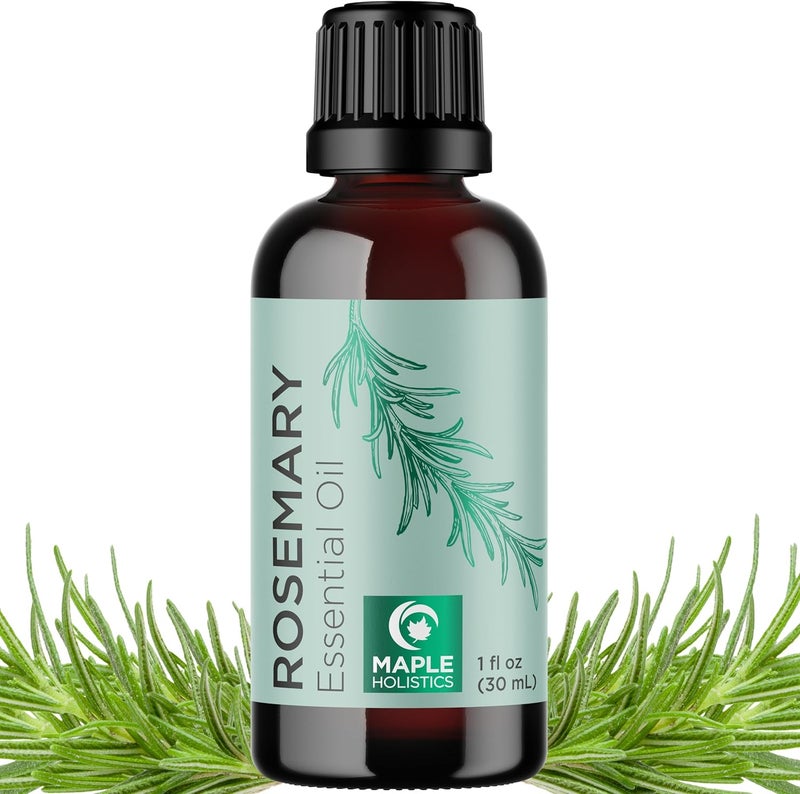 Pure Rosemary Essential Oil for Aromatherapy - Pure Rosemary Oil for Hair Skin and Nails - Refreshing Rosemary Essential Oil for Diffusers Plus Dry Scalp Treatment and Hair Oil for Shine