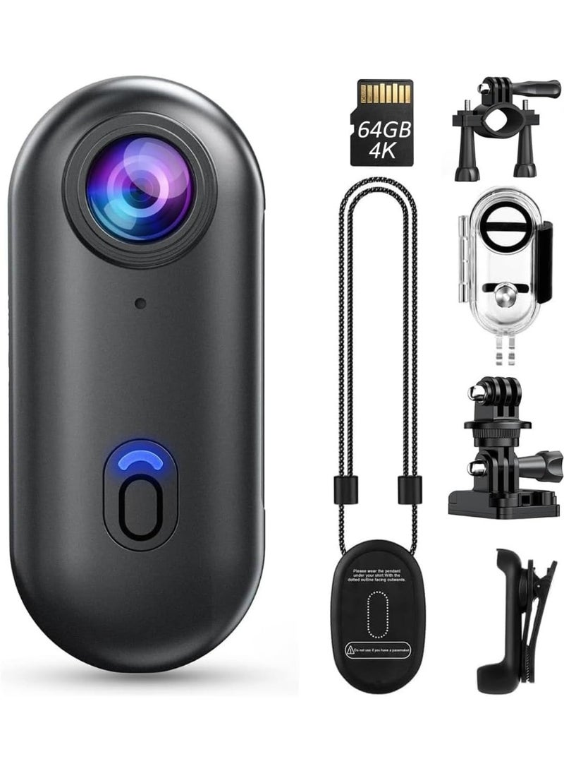 Generic 4K Hands-Free Action Camera with Magnetic Mount, POV Wearable Sports Cam for Cycling, Outdoor, Pets, Chest Mountable, 360° Rotation, Waterproof, WiFi, Loop Recording  - Image 1