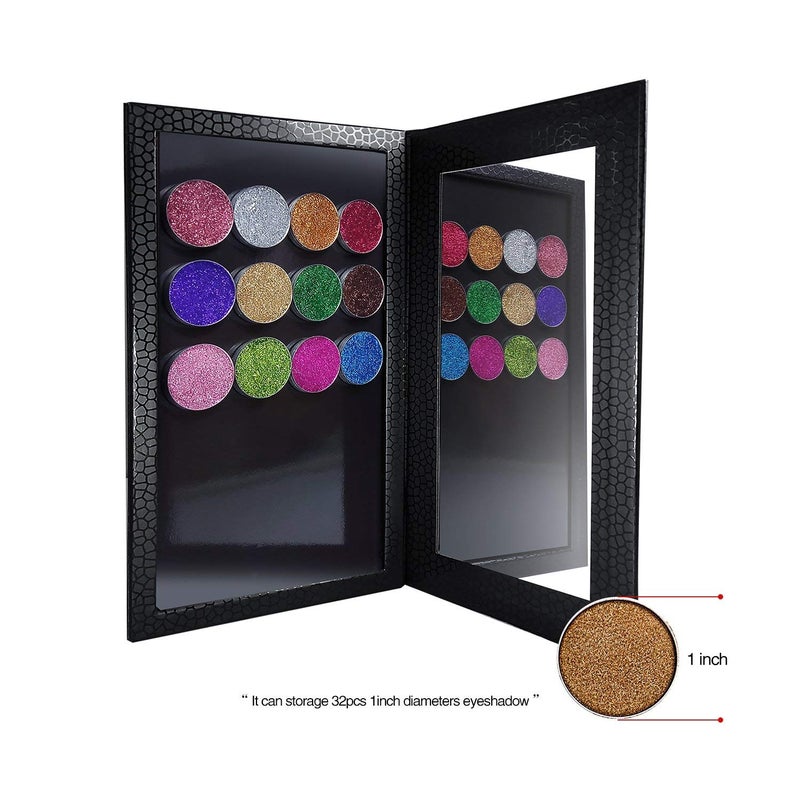 Allwon Magnetic Palette Empty Eyeshadow Makeup Palette with Shatterproof Mirror for Eyeshadow Lipstick Blush Powder (Black) - Image 2
