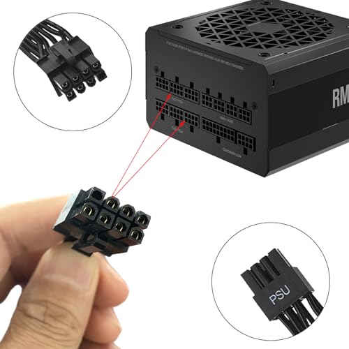 Thsion كابل PCIe لكورسير، 25 بوصة 8 بن ذكر إلى 6+2 بن ذكر كابل طاقة لثيرمالتيك، ARESGAME مزود طاقة مودولاري (أسود) - Image 2