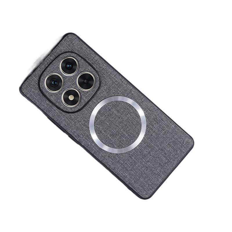 MagSafe Case Silicone Protective for Redmi Note 13 Pro with Fabric Texture in Gray Colour for Home Office - Image 1
