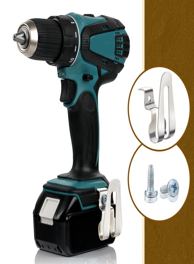 Mtlee Replacement Belt Clip Hooks Stainless Steel Driver Belt Clip Drill Hook Tool with Screws Power Tool Parts(8 Pieces) - Image 2