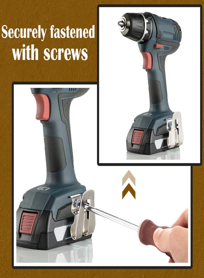 Mtlee Replacement Belt Clip Hooks Stainless Steel Driver Belt Clip Drill Hook Tool with Screws Power Tool Parts(8 Pieces) - Image 4