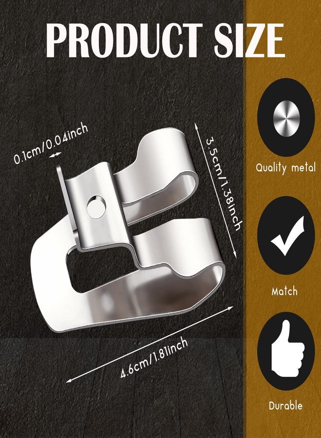 Mtlee Replacement Belt Clip Hooks Stainless Steel Driver Belt Clip Drill Hook Tool with Screws Power Tool Parts(8 Pieces) - Image 3