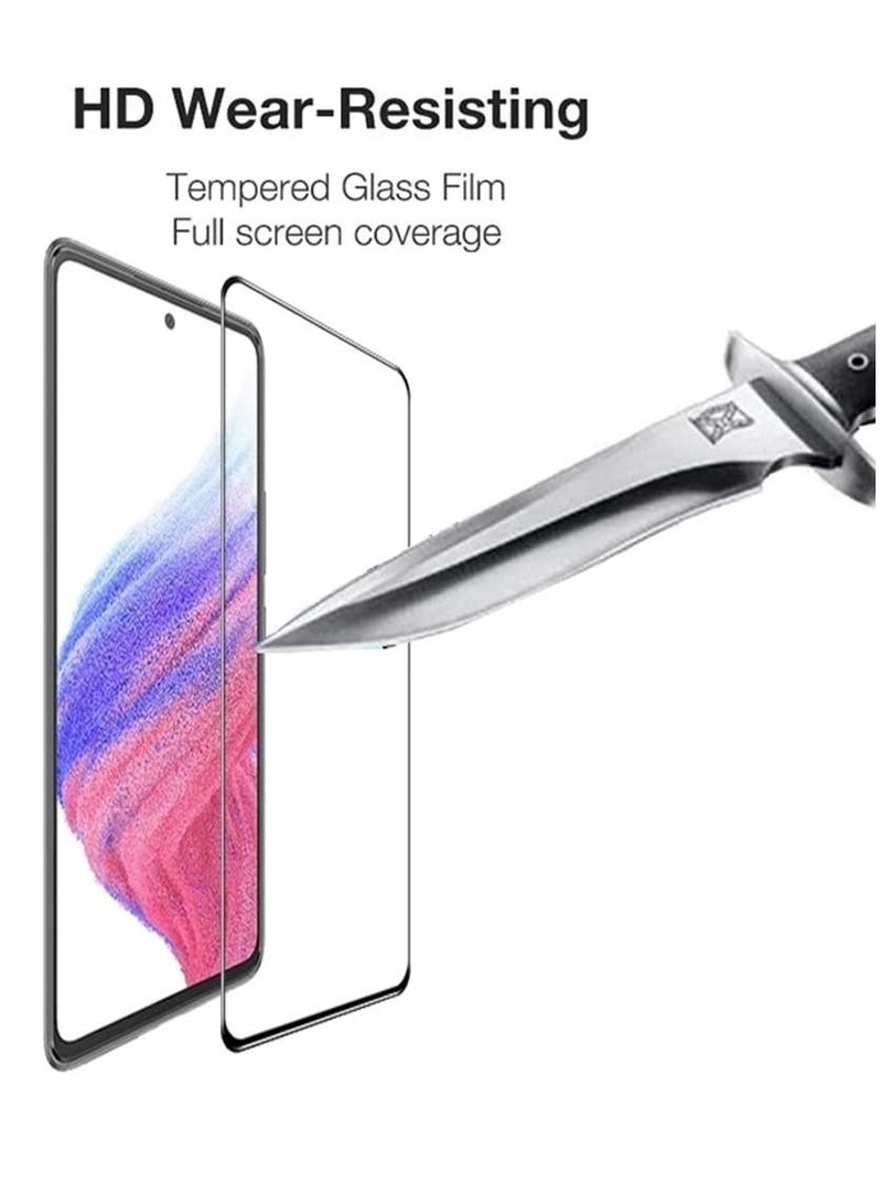BORTONY Samsung Galaxy A73 5G Cover with Dual Screen Protector Tempered Glass Phone Film Anti Scratch Transparent Protective Case - Image 3