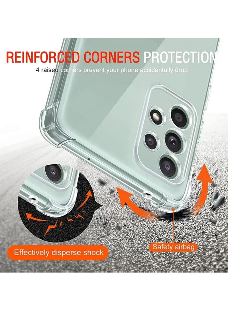 BORTONY Samsung Galaxy A73 5G Cover with Dual Screen Protector Tempered Glass Phone Film Anti Scratch Transparent Protective Case - Image 4