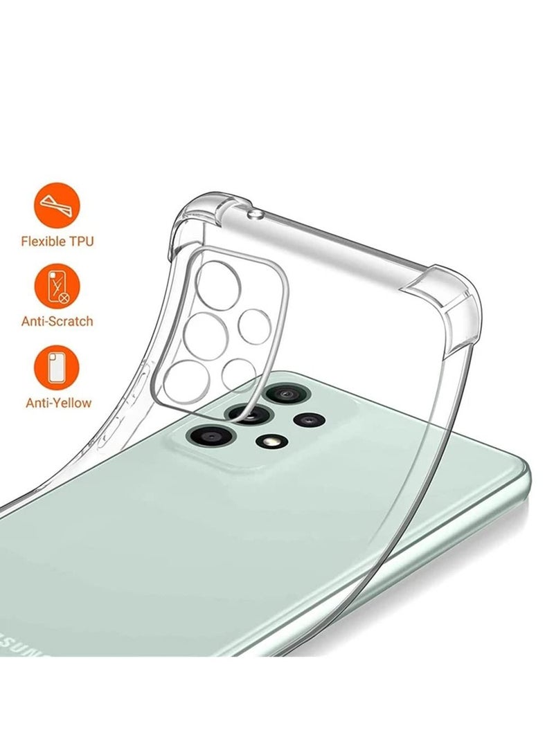 BORTONY Samsung Galaxy A73 5G Cover with Dual Screen Protector Tempered Glass Phone Film Anti Scratch Transparent Protective Case - Image 2