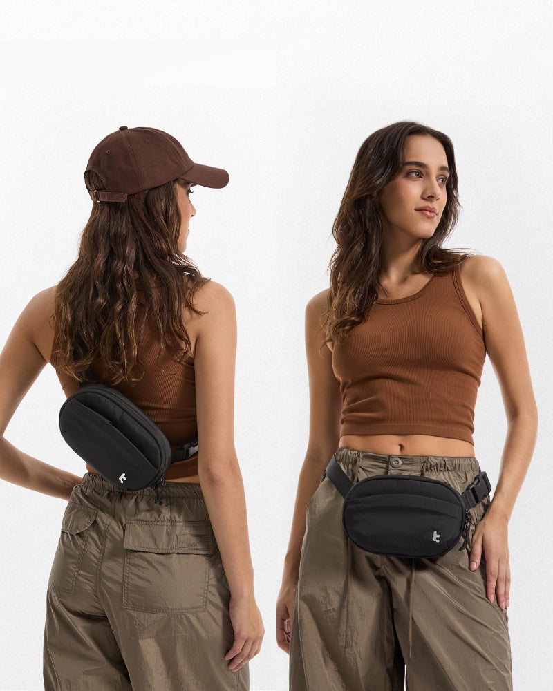 tomtoc 1.5L Belt Bag Sling Bag with RFID Blocking for Cellphone, Passports, Cross Body Fanny Pack for Women Men, Sling Waist Bags with Adjustable Strap for Travel Walk, Black - Image 2