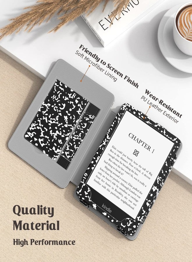 MoKo Case for 7"/6.8" Kindle Paperwhite(12th/11th Gen-2024/2021) and Kindle Paperwhite Signature Edition,Slim PU Shell Cover Case with Auto-Wake/Sleep for Kindle Paperwhite 2024, Notebook Black - Image 4