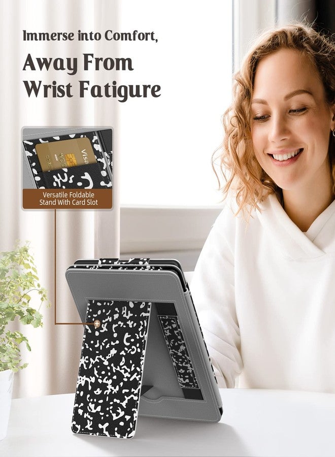 MoKo Case for 7"/6.8" Kindle Paperwhite(12th/11th Gen-2024/2021) and Kindle Paperwhite Signature Edition,Slim PU Shell Cover Case with Auto-Wake/Sleep for Kindle Paperwhite 2024, Notebook Black - Image 3