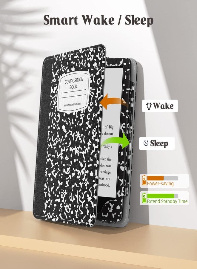 MoKo Case for 7"/6.8" Kindle Paperwhite(12th/11th Gen-2024/2021) and Kindle Paperwhite Signature Edition,Slim PU Shell Cover Case with Auto-Wake/Sleep for Kindle Paperwhite 2024, Notebook Black - Image 5