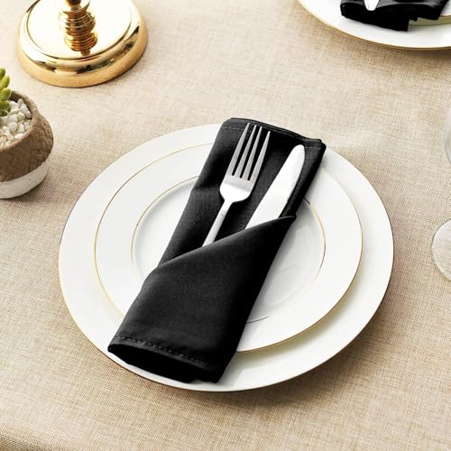 Switchon Solid Color Dining Table Napkins Set of 6 | 16x16 inch Cloth Napkins with Double Stitched Corners | Washable, Durable, Fast Color | Made in India for Home, Cafes & Restaurants - Image 1