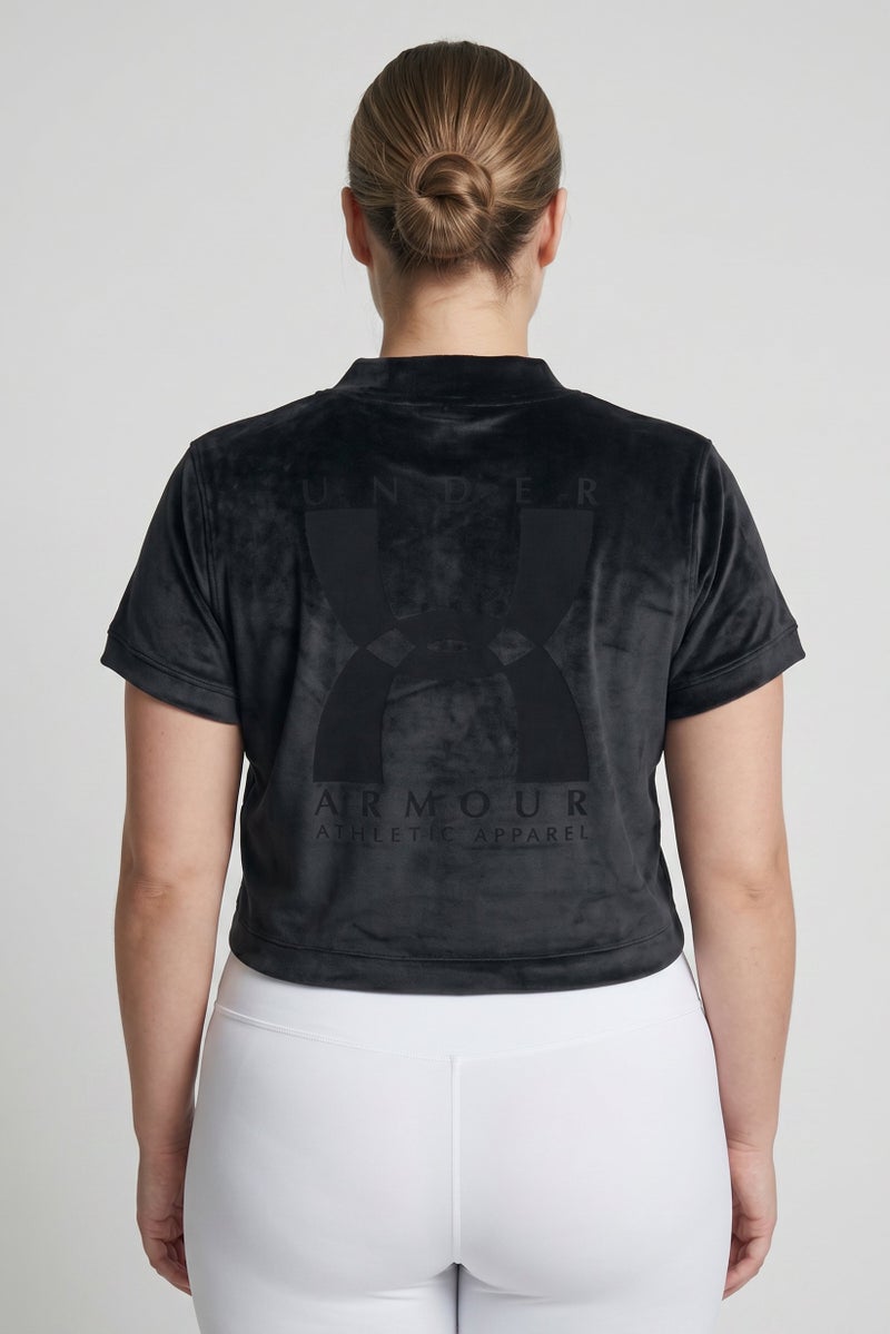 UNDER ARMOUR Women Fitted Short Sleeve Outdoor Top, Black - Image 4
