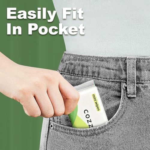 COZZY UltraCompact Mini Travel Wipes Gentle SkinFriendly Unscented AlcoholFree ParabenFree Ideal for Adults Kids Babies 8 Packs 56 Total Wipes - Image 5
