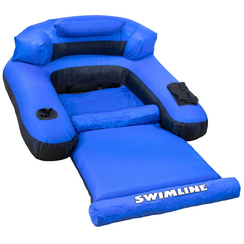 SWIMLINE ORIGINAL Fabric Covered Pool Float Mattress Ultimate Lounger Raft For Adults & Kids | Back, Leg, & Arm Rests, Cup Holder, & Quick-Dry Cover For Adult Or Kid Floating & Lounging 9047 - Image 1